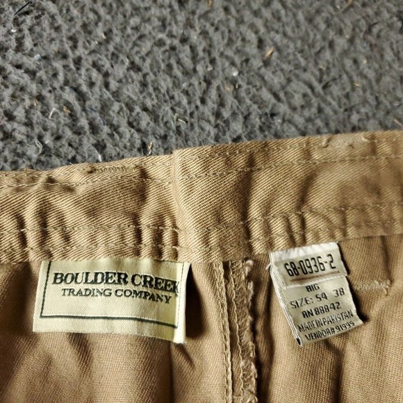 Boulder Creek Trading Pants Big Tall Mens Size 54 38L Tan Cotton Chino Khaki - Picture 3 of 7